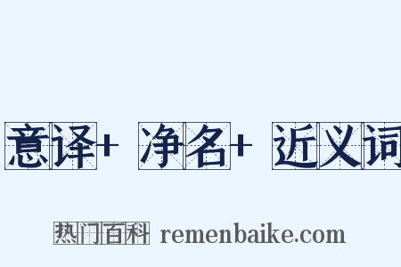 意译+净名+近义词是什么意思的图片